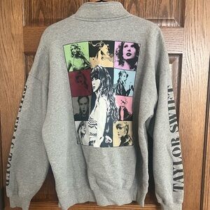 Taylor Swift Gray Zip-Up Women's Sweatshirt from the Era’s Tour, Denver, Night 2